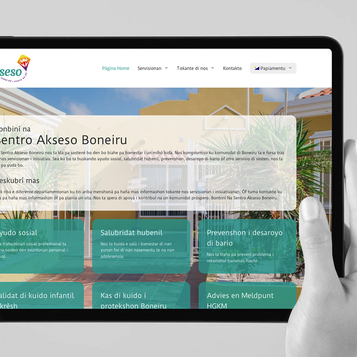 website design for Akseso Bonaire