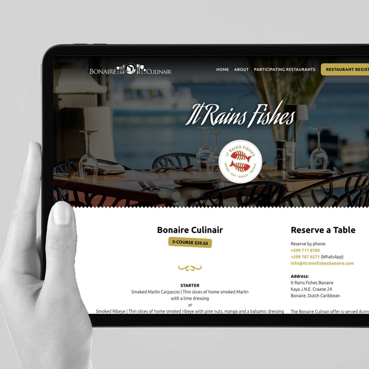 webdesign Bonaire Culinair