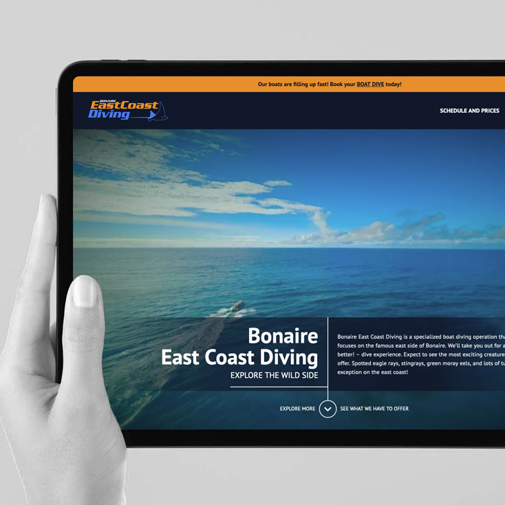 website design for Bonaire East Coast Diving